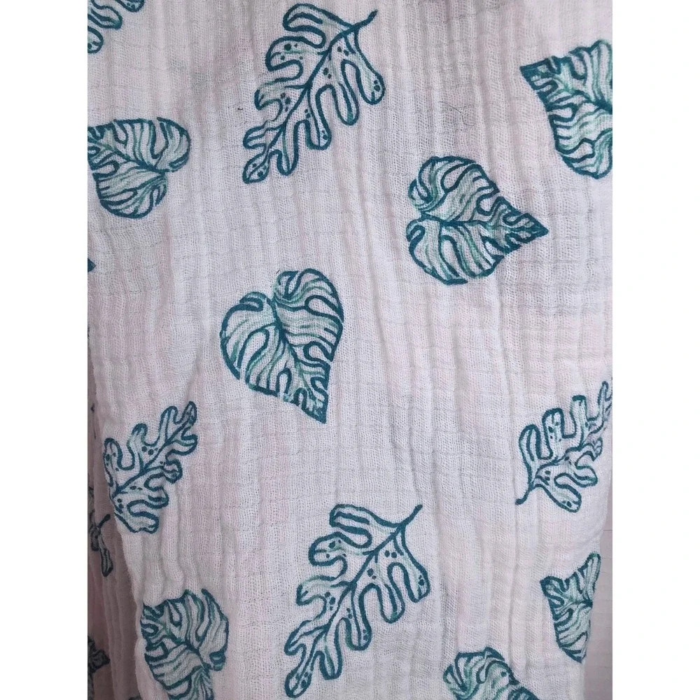 Bebe au Lait Muslin Swaddle Blankets Set of 2 Tropical Hibiscus Monstera Cotton